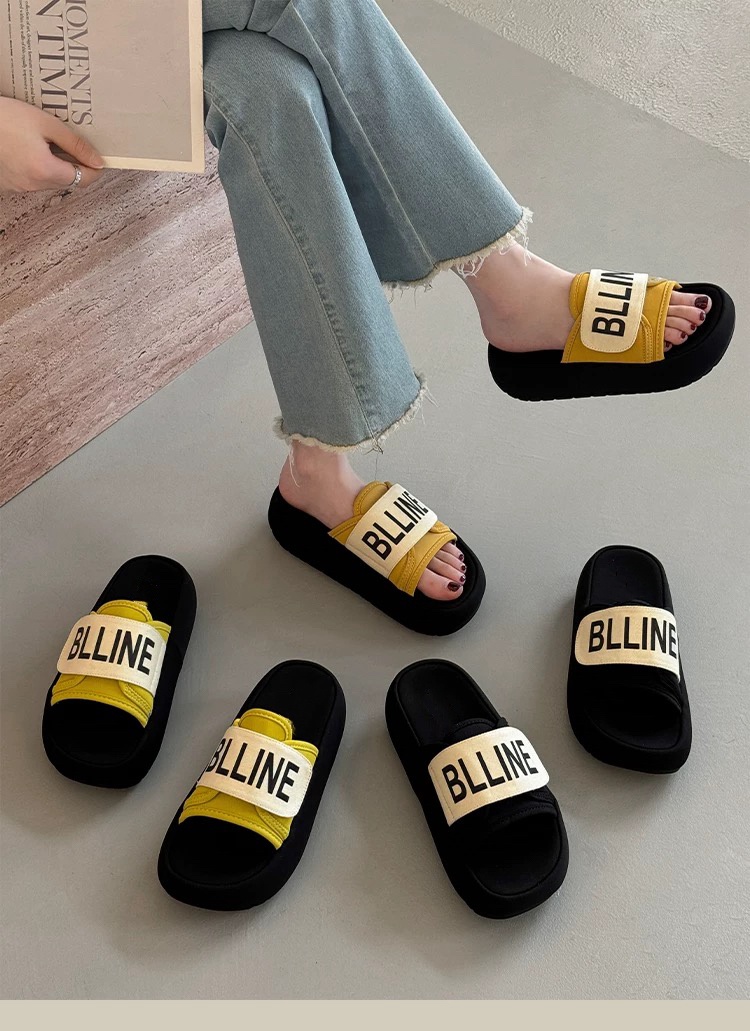 王姐专属-2025夏季新品厚底法式魔术贴一字拖【MXMN-2381】