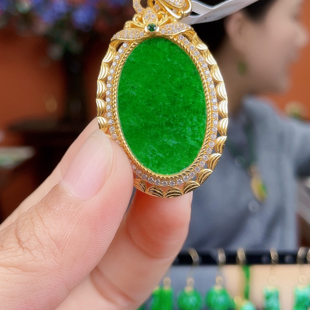 翡翠银S925镶嵌耳饰