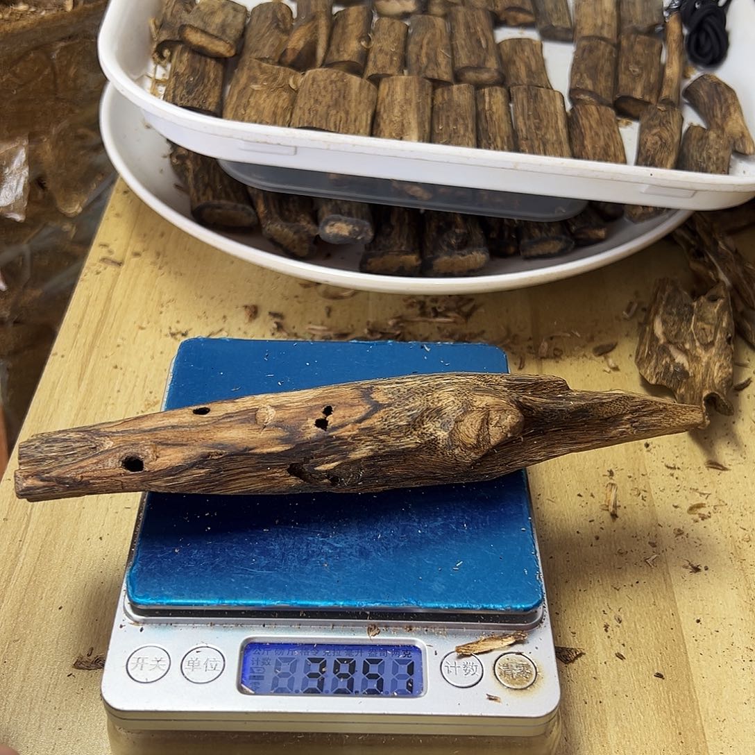 香料绿奇楠虫漏白棋39克
