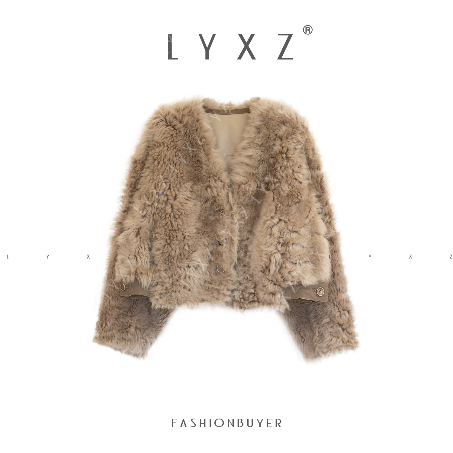  LYXZ x【山茶咖羽】冬季小众高端轻奢皮草气质卷毛皮毛一体82193