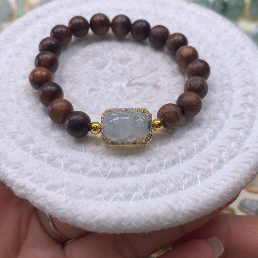 颈饰银S925镶嵌翡翠