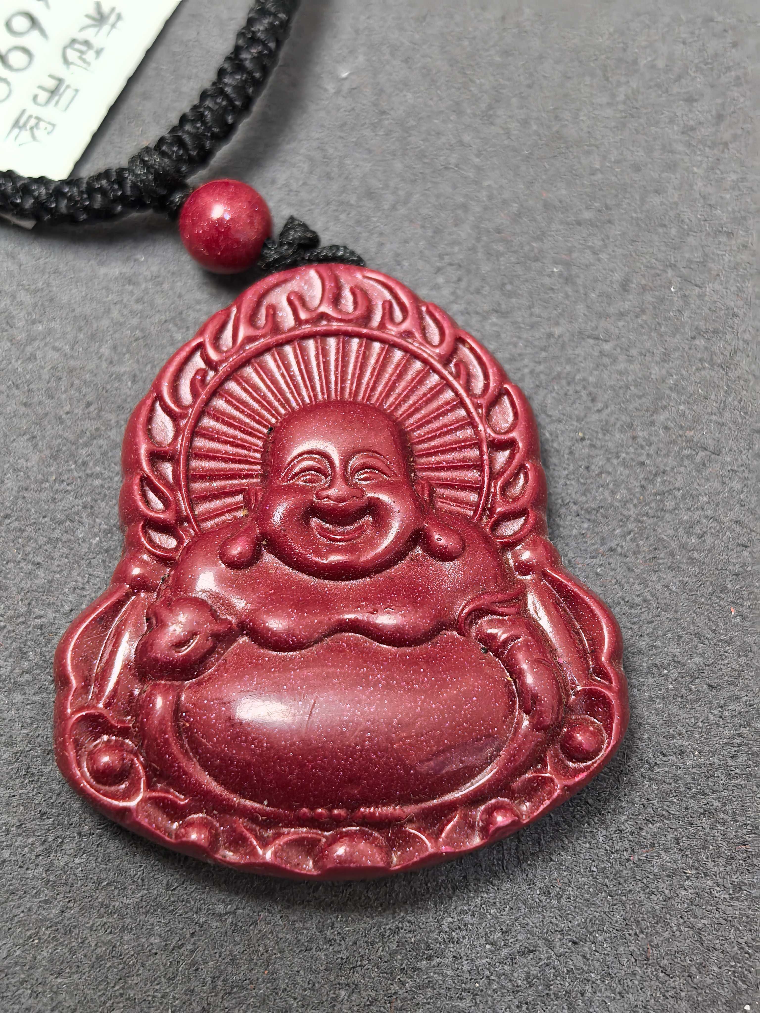 含辰砂工艺品高货朱砂佛公吊坠