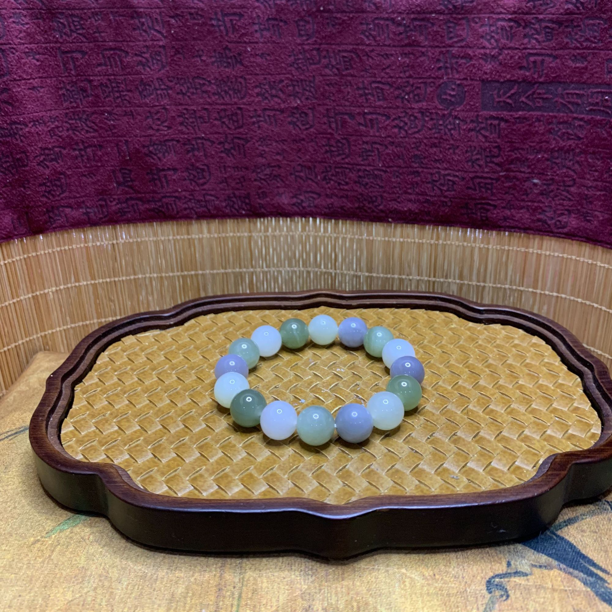 W和田玉多宝圆珠手串（卡12）0513