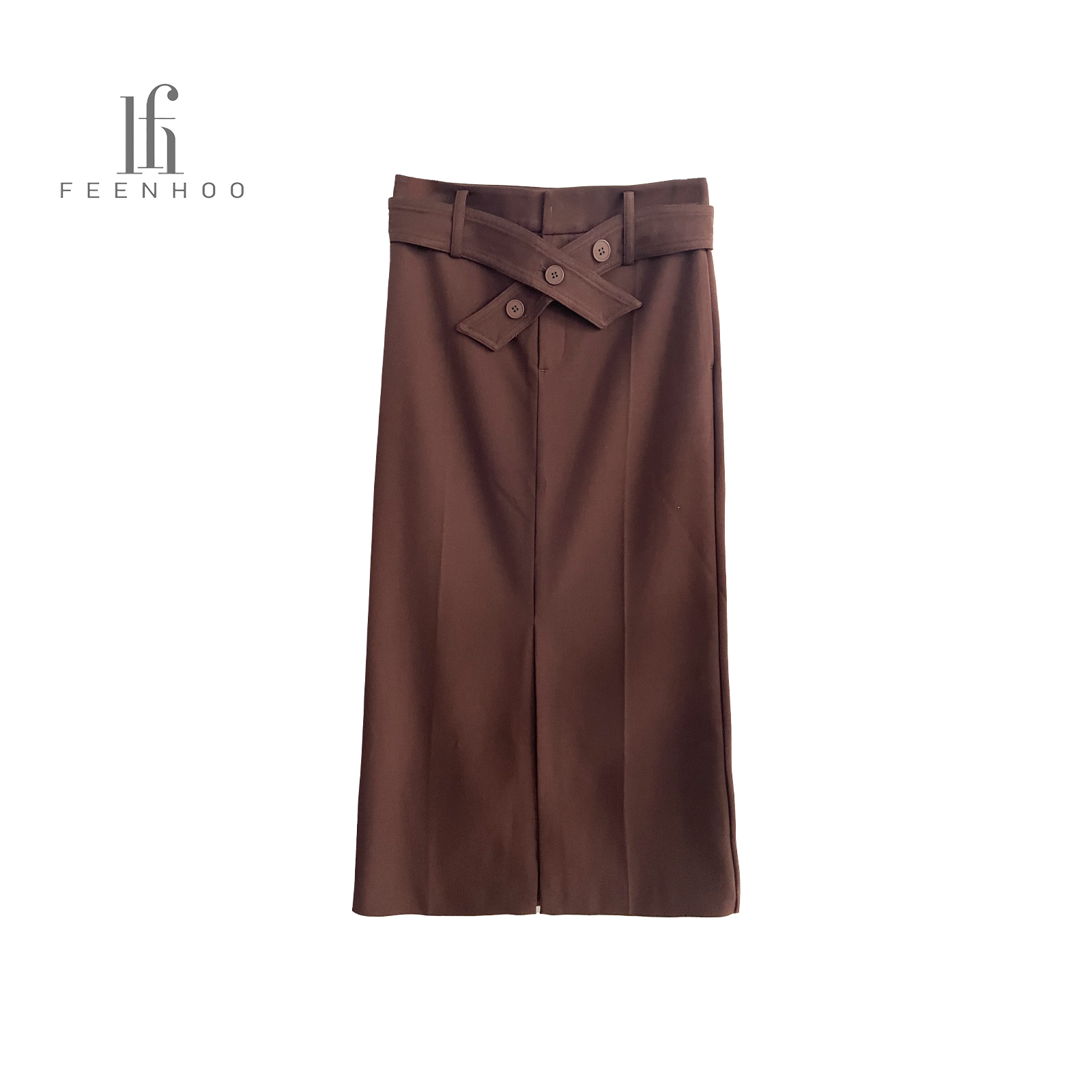 粉和系带时尚半裙高腰常规款百搭半身裙57QU5115