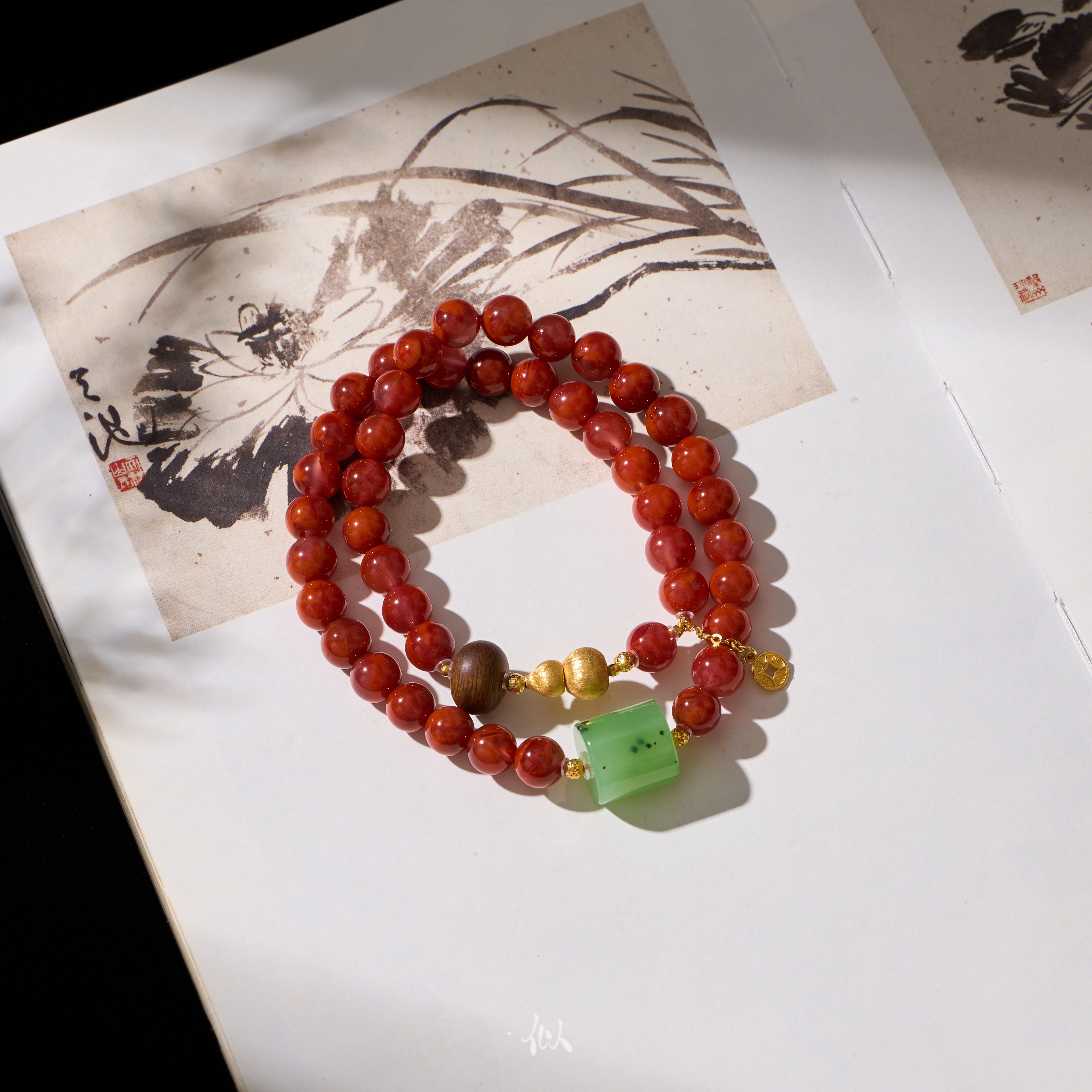 【瑞朱】·似梓珠宝· 18K南红多圈  多样性发一 XYGD212313-C