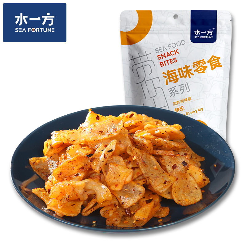 水一方营养鲜烤原味辣味章鱼足片大连特产耐嚼追剧零食即食小吃