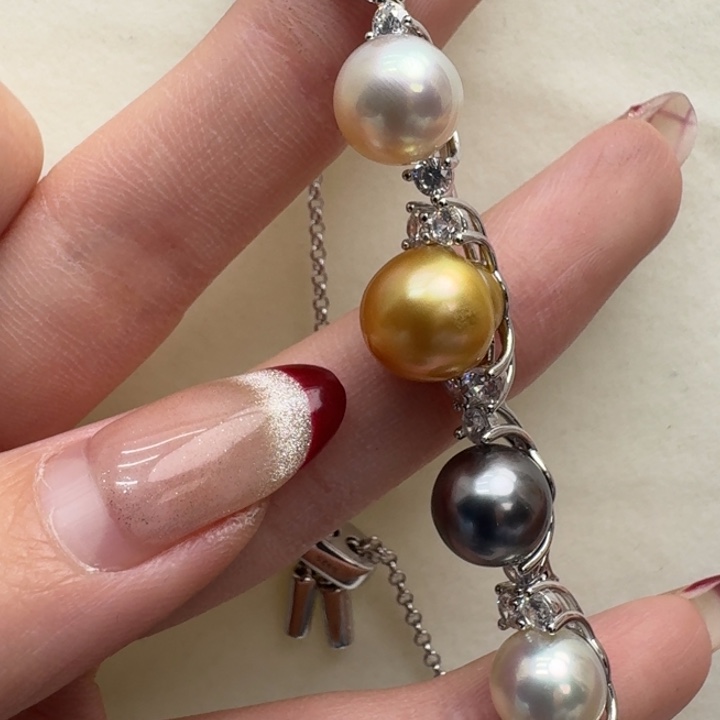 海水珍珠手绳银S925镶嵌