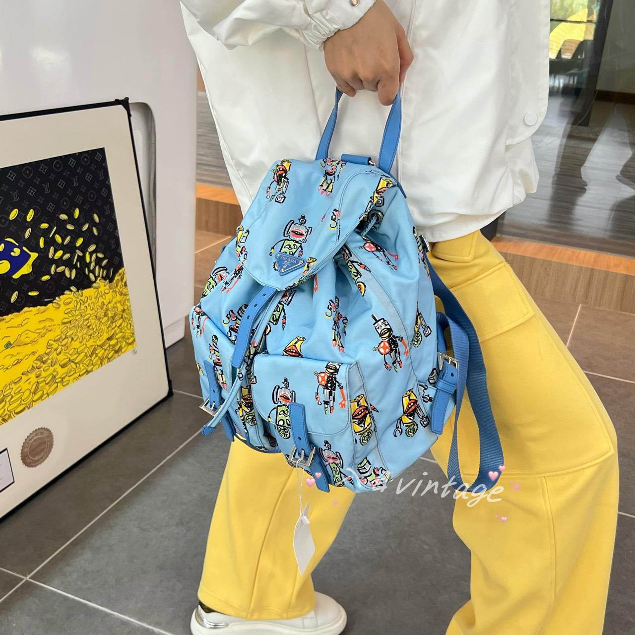 95新 Prada/普拉达 珍甄 限定机器人降落伞双肩包 31592