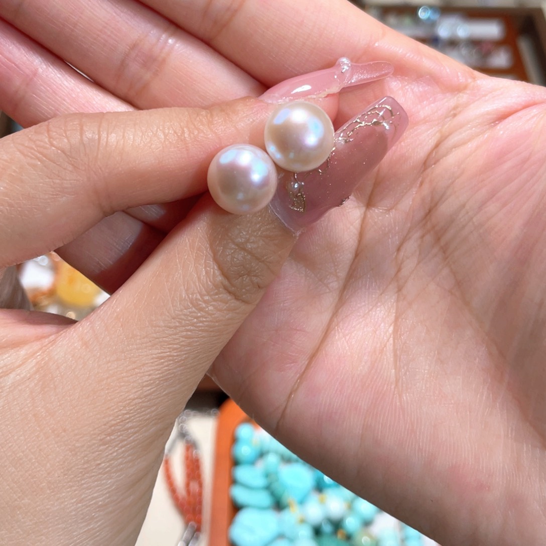 淡水珍珠耳饰银S925镶嵌