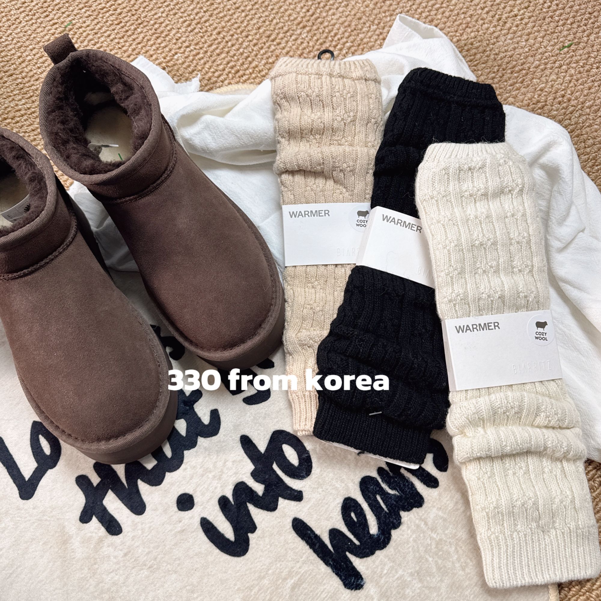 经典款BI入~三三零韩国东大门BIARRITZ羊毛麻花堆堆袜套