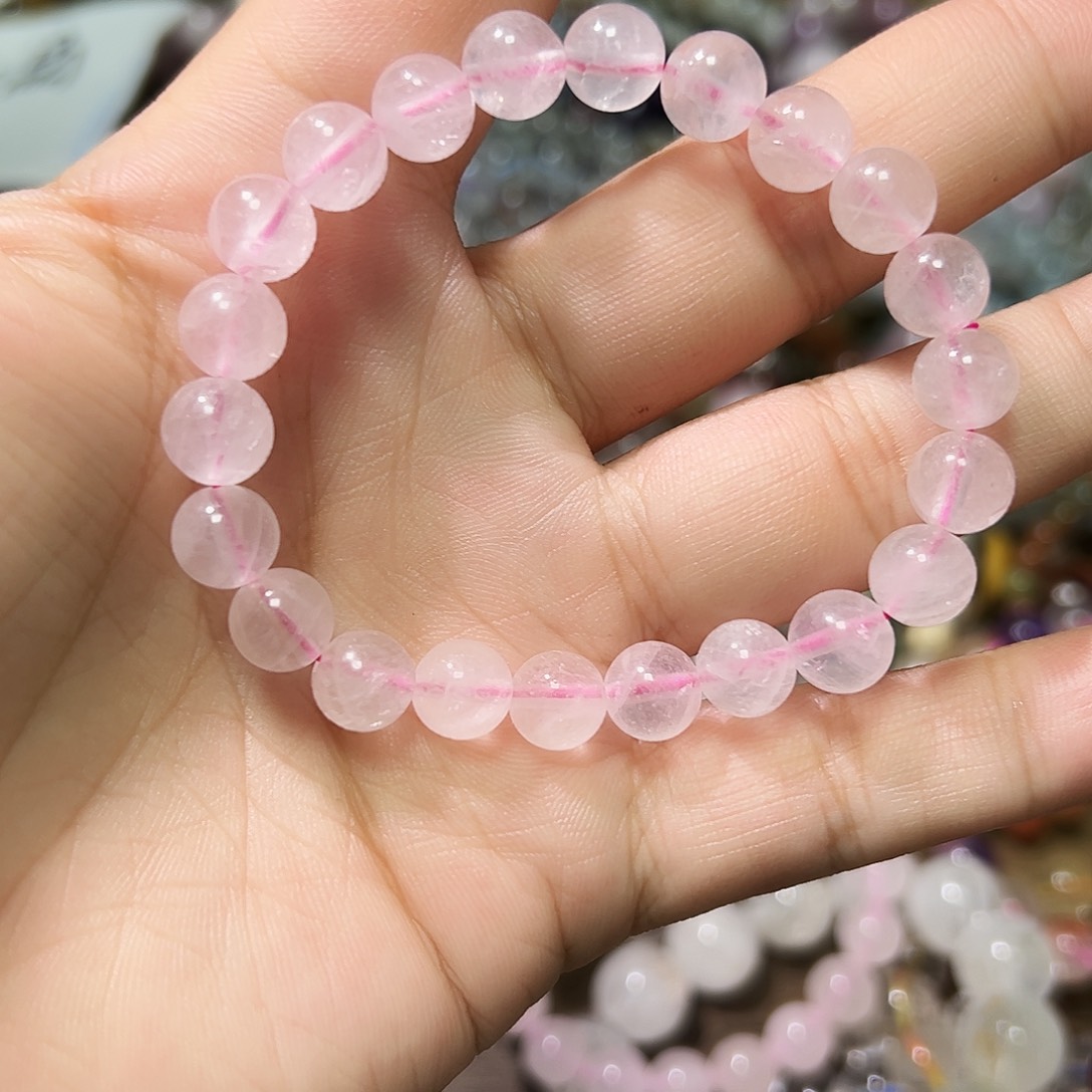 水晶手链未镶嵌粉水晶手链