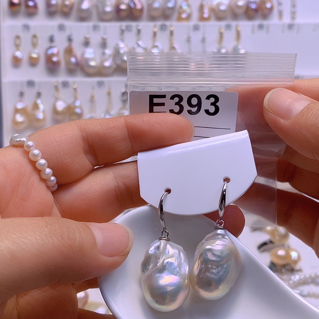 淡水珍珠耳饰银S925镶嵌