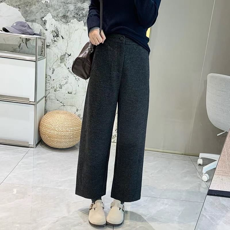 （XI ZI女装）#6702【裤长84】休闲时尚高腰百搭显瘦羊毛呢直筒阔腿裤