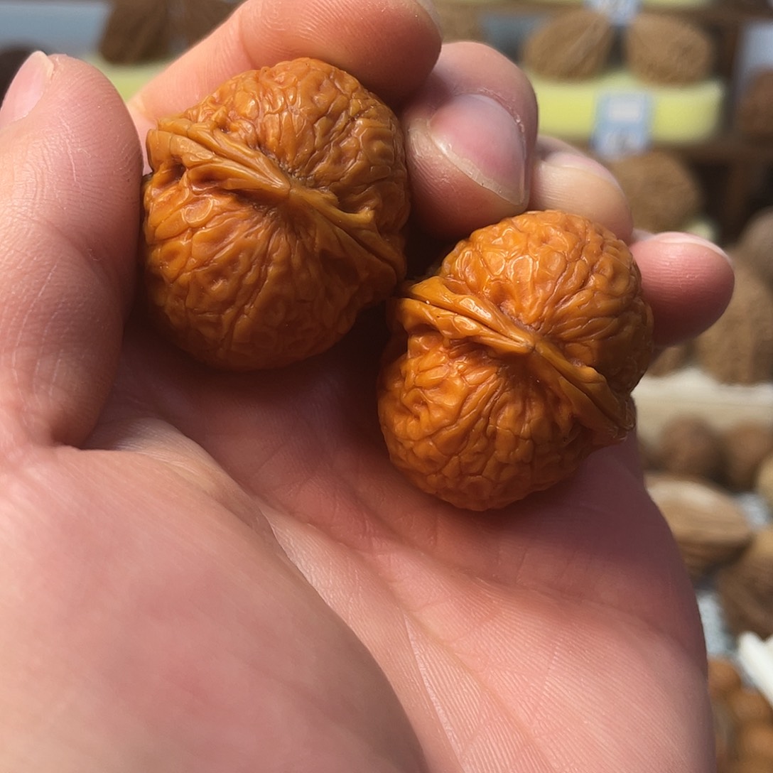 文玩核桃把件铁核桃黄金球把件12