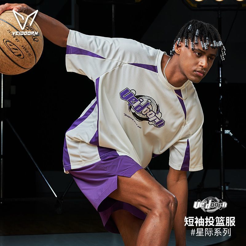 维动短袖星际投篮服T恤男美式篮球训练夏季运动跑步网眼透气上衣