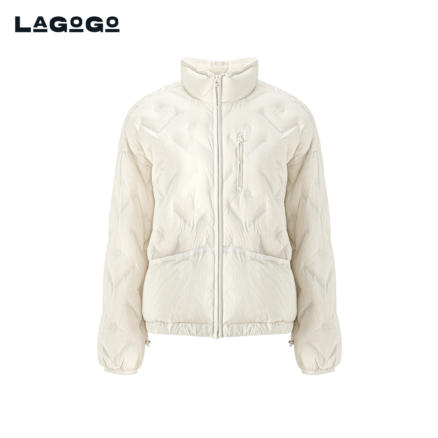 LAGOGO小香风压花优雅轻暖羽绒服女2025冬新款气质外套ODYY23XB55