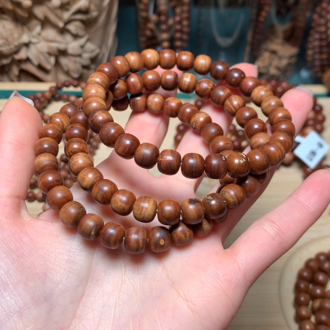 檀香木手串/手链t***?迈索尔老山檀7x8沉水瑕疵