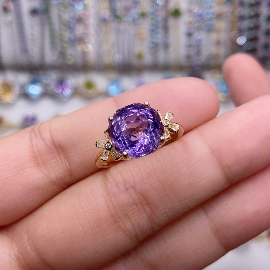 紫晶银S925镶嵌戒指