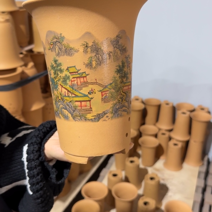 紫砂花盆 高度22口径17