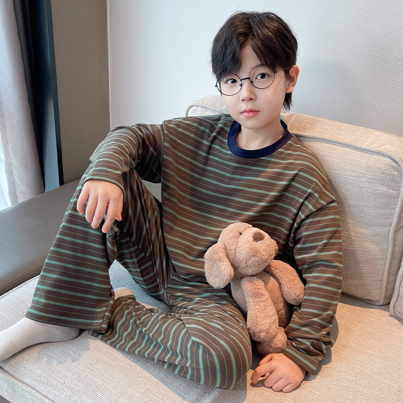 儿童装男童秋装睡衣春秋款2025新款大童家居服长袖青少年秋季男孩