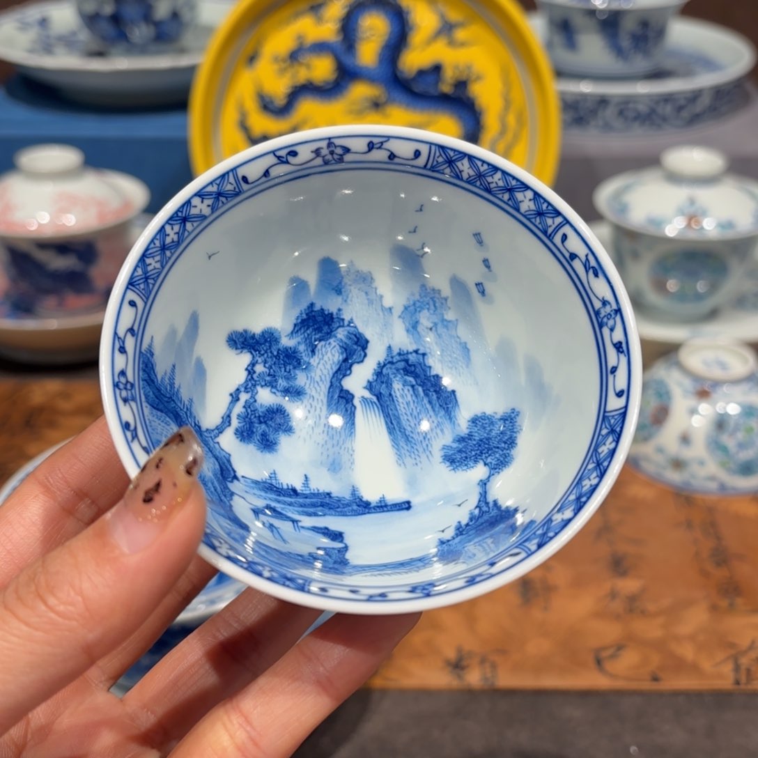 瓷片手工手绘陶瓷茶具