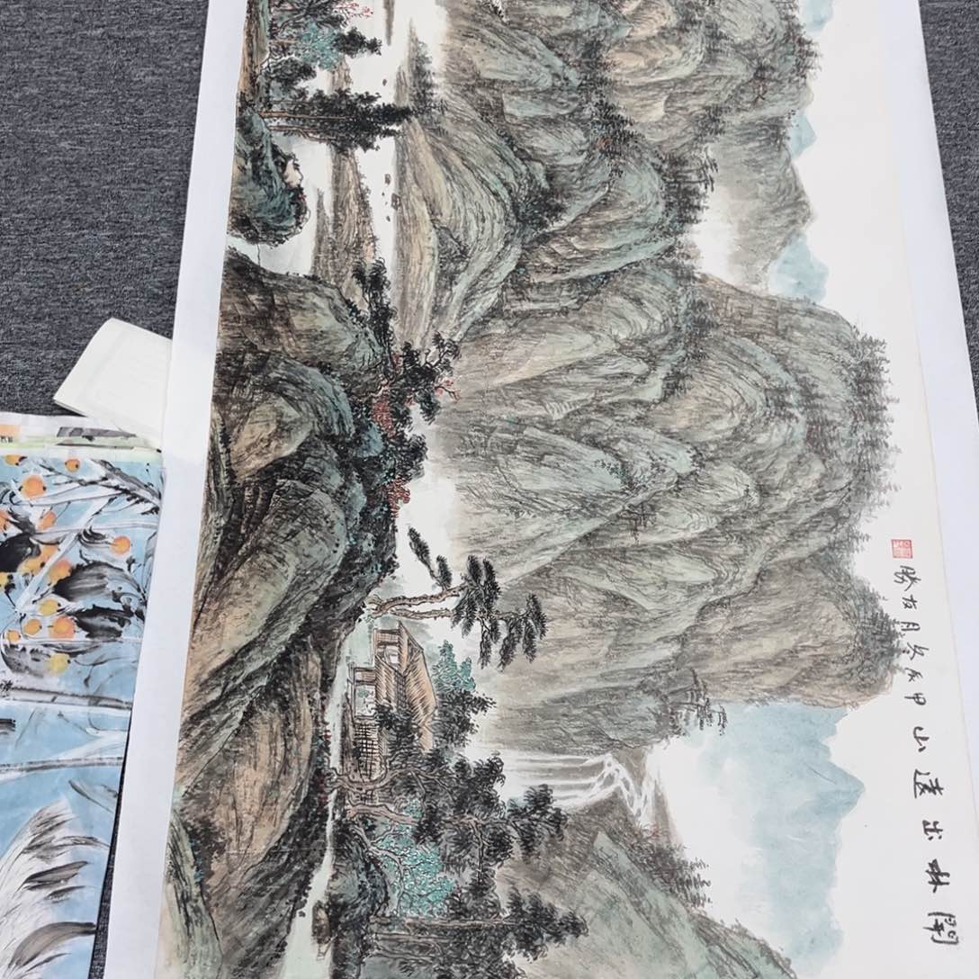 国画水**青绘画艺术作品