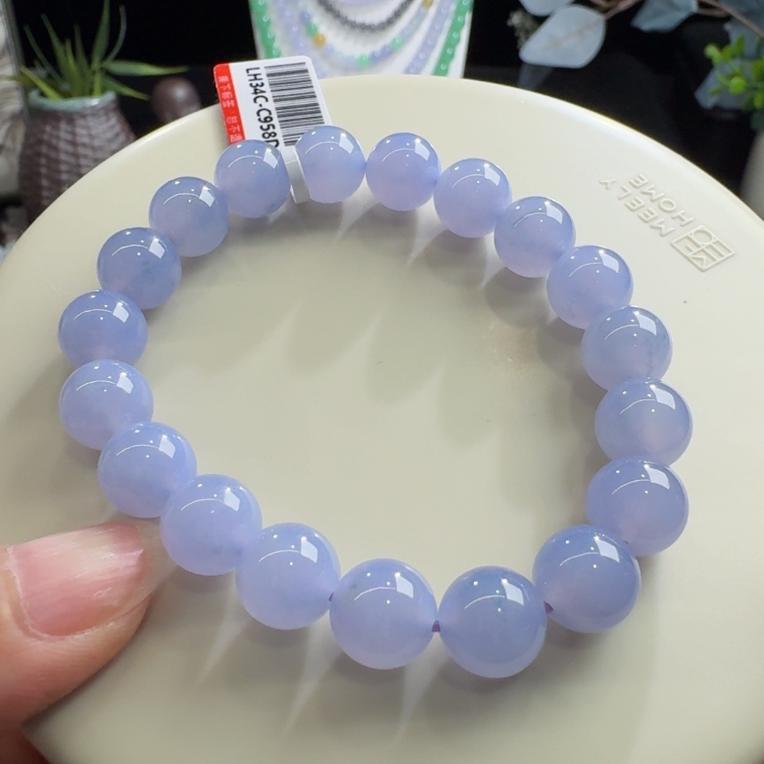 未镶嵌手链翡翠冰胶紫罗兰单圈10mm