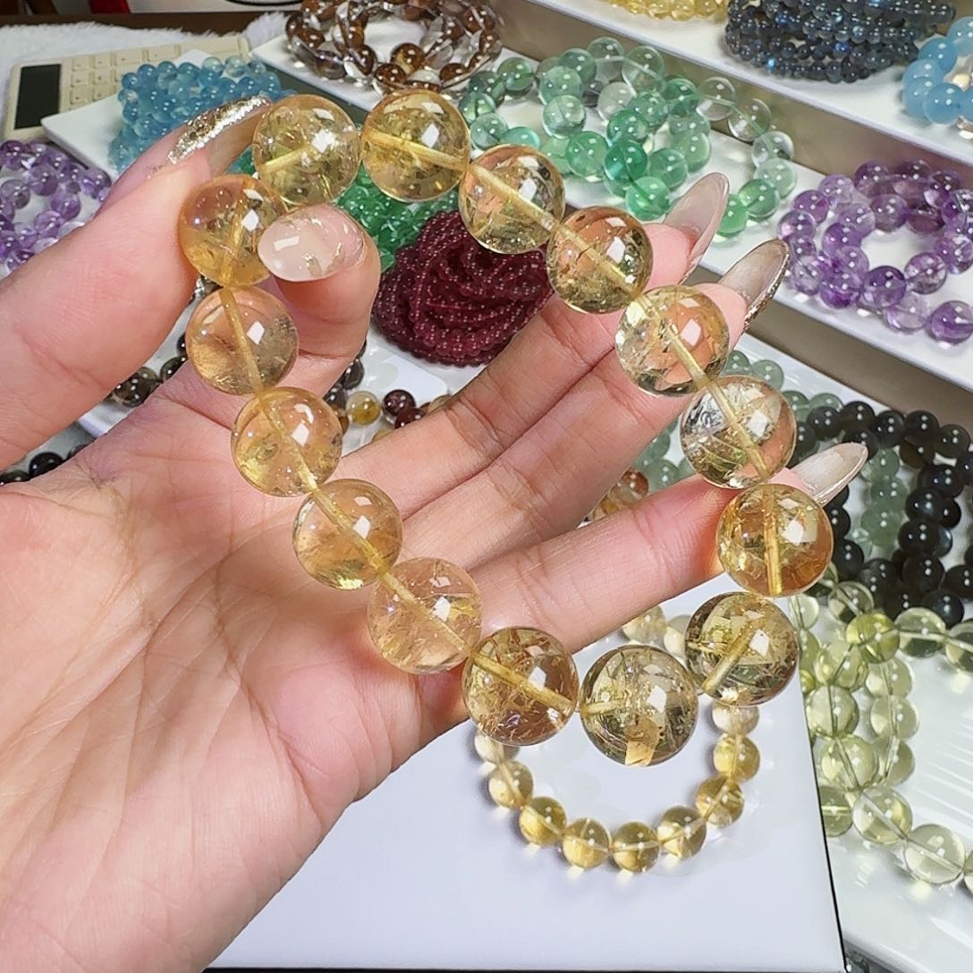 水晶手链未镶嵌甜*子黄阿塞13