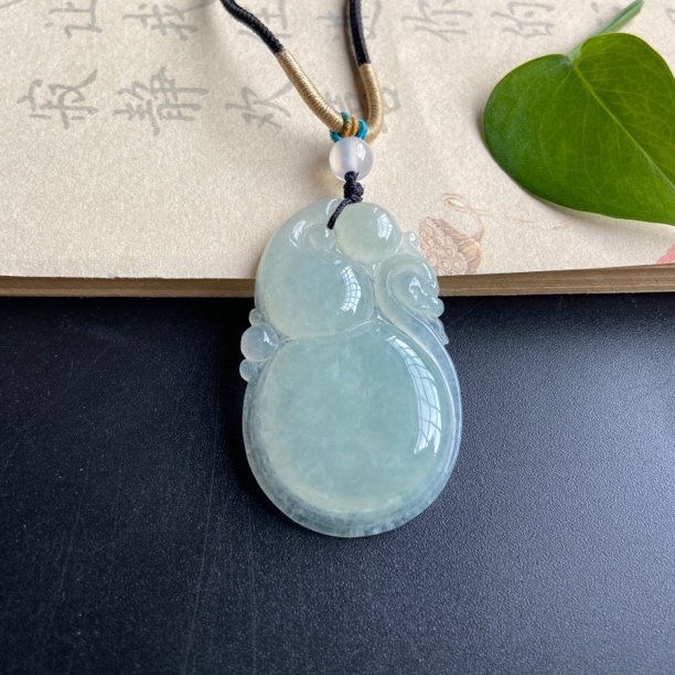 P152纯天然缅甸翡翠《葫芦》时尚百搭精美冰透