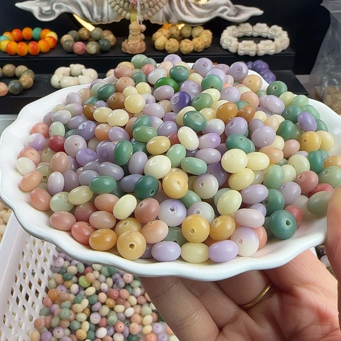 菩提根/象牙果手串微瑕卡9玛卡龙算盘300颗