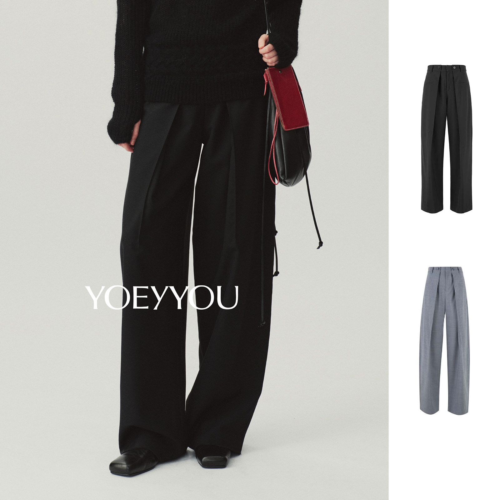 YOEYYOU设计师品牌 大叠褶长裤时尚休闲女 DSC买手店 BY6Y04015