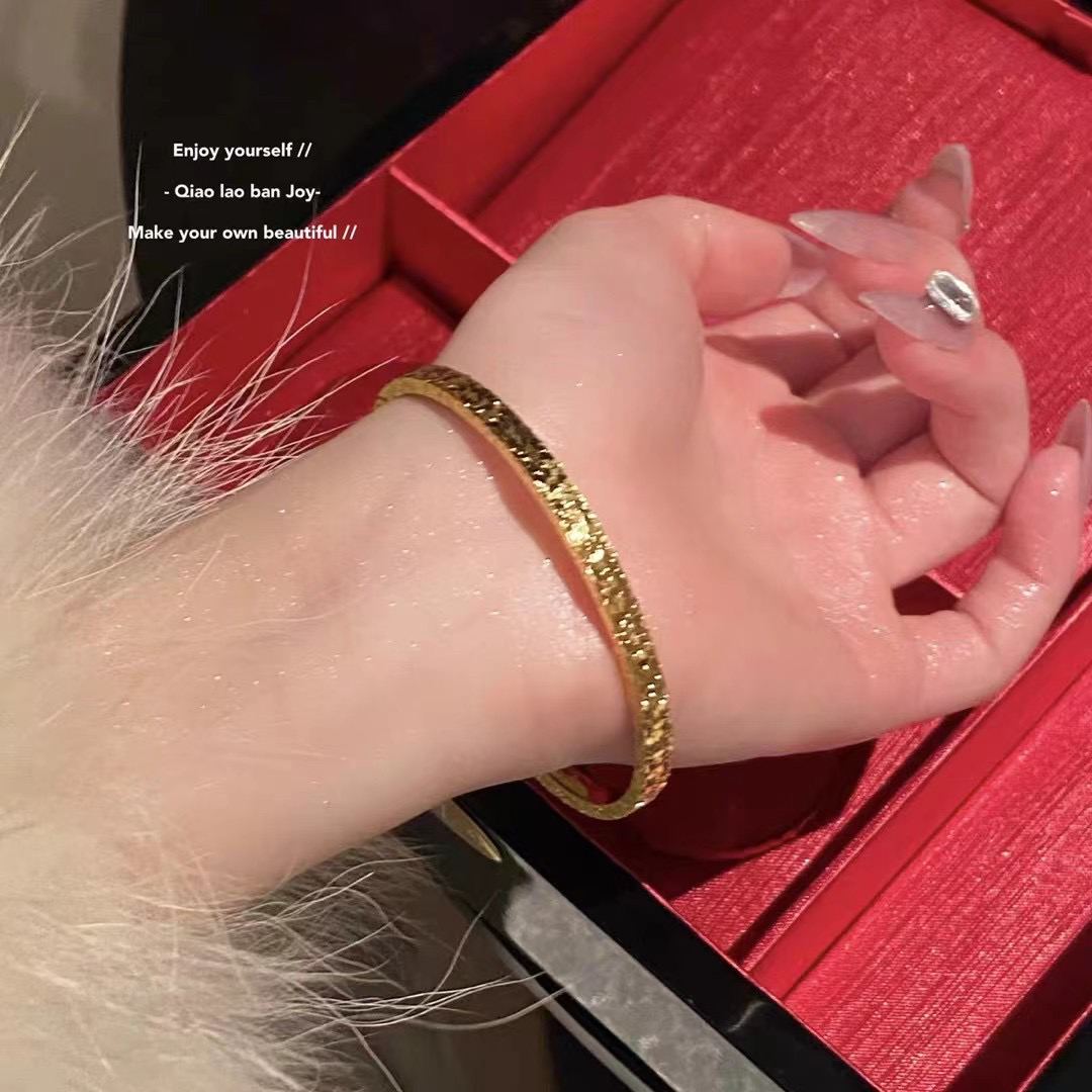 铜合金手镯 A0092 三面碎碎冰民族风圈口 素款镯子经典爆闪