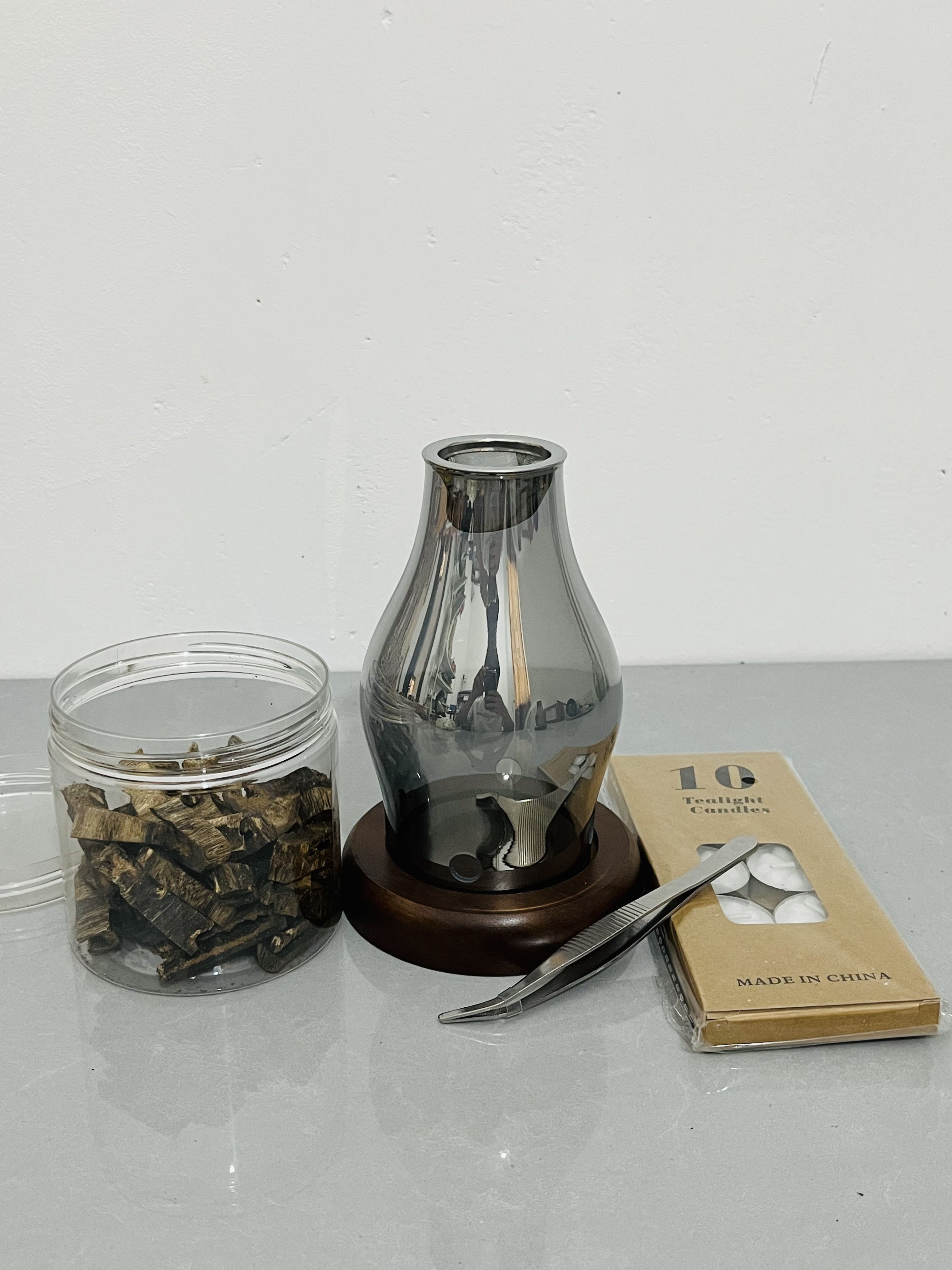 沉香【福利】海南老白奇高油脂沉香碎料天然棋楠50克加熏香炉套装