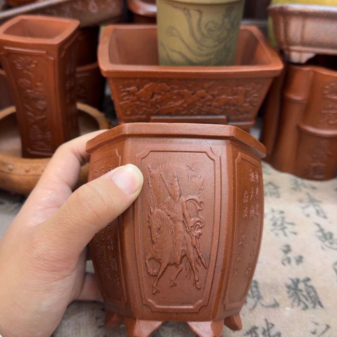 紫砂花盆宜兴紫砂正品9x10