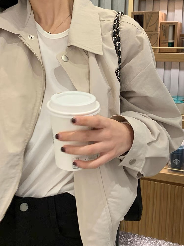 春秋短款女可调节短外套宽松上衣机能风森系时尚