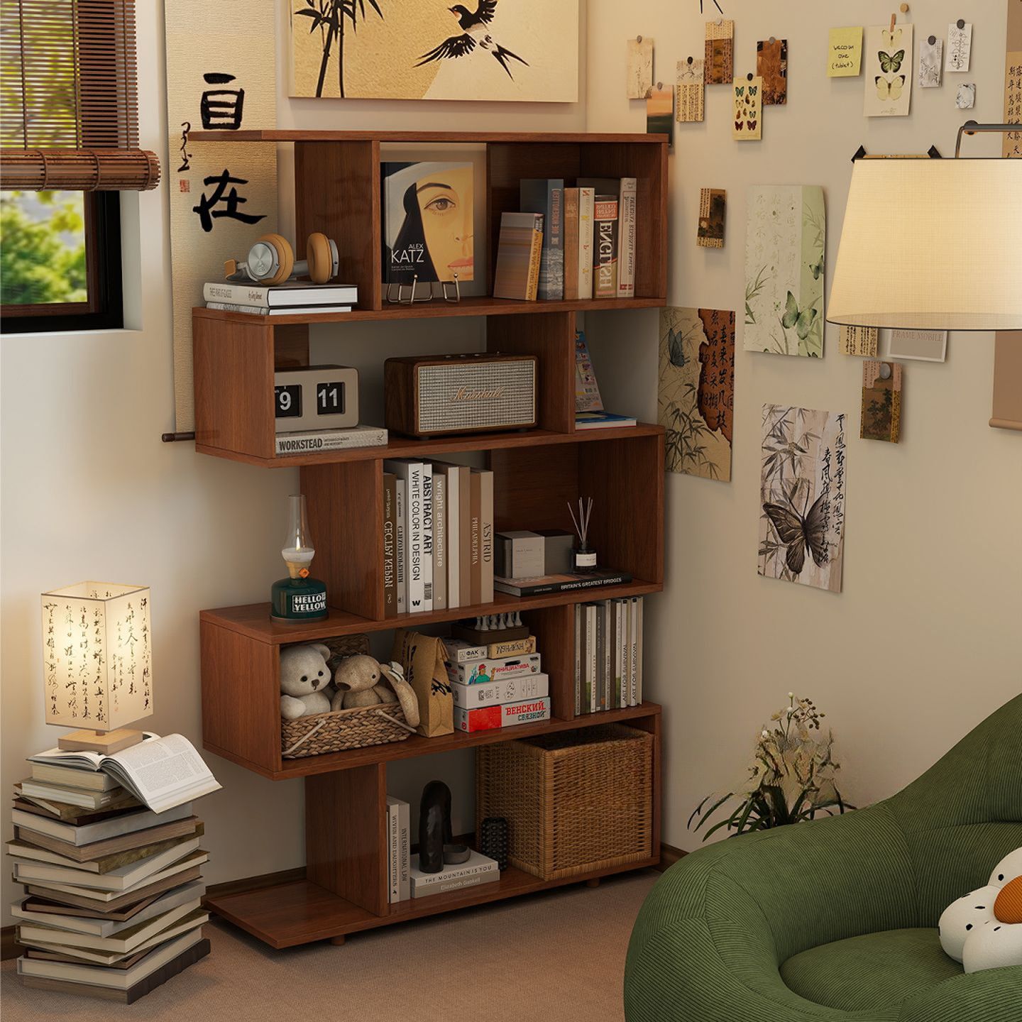 整墙书架客厅靠墙落地书柜阳台满墙置物柜博古架多层展示架