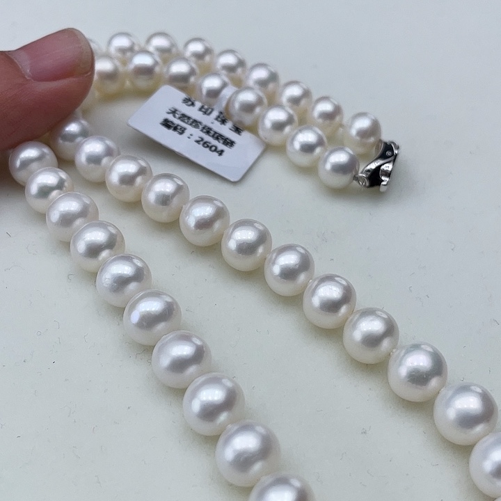 淡水珍珠颈饰银S925镶嵌卡9➕极光白炫彩高品