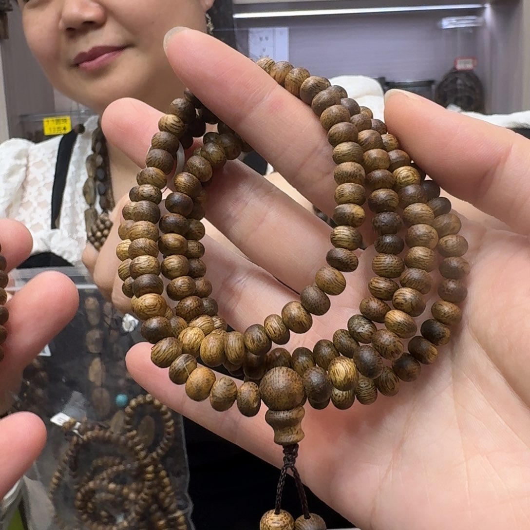 沉香手串白棋虫漏算盘珠多圈 6m 多样性发一