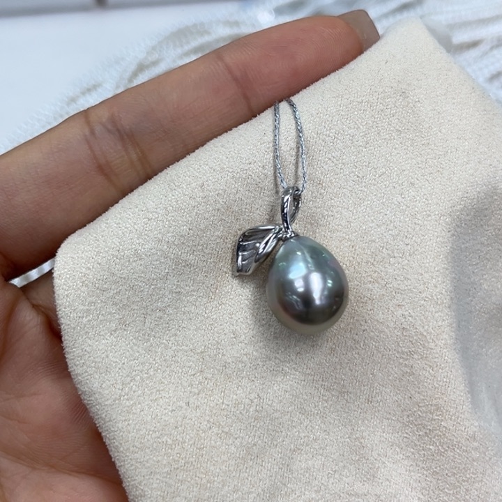 海水珍珠吊坠(不含链)银S925镶嵌12-13mm