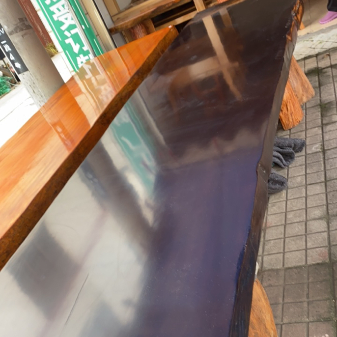 非洲实木大板桌大板茶桌原木357X92X10