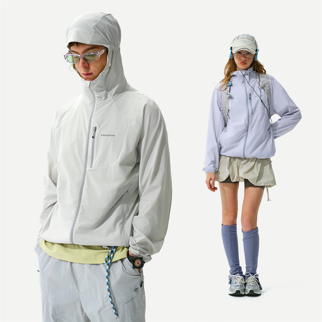 瞬时山野Monterest “风息”凉感速干防晒衣透气极简连帽防晒服男