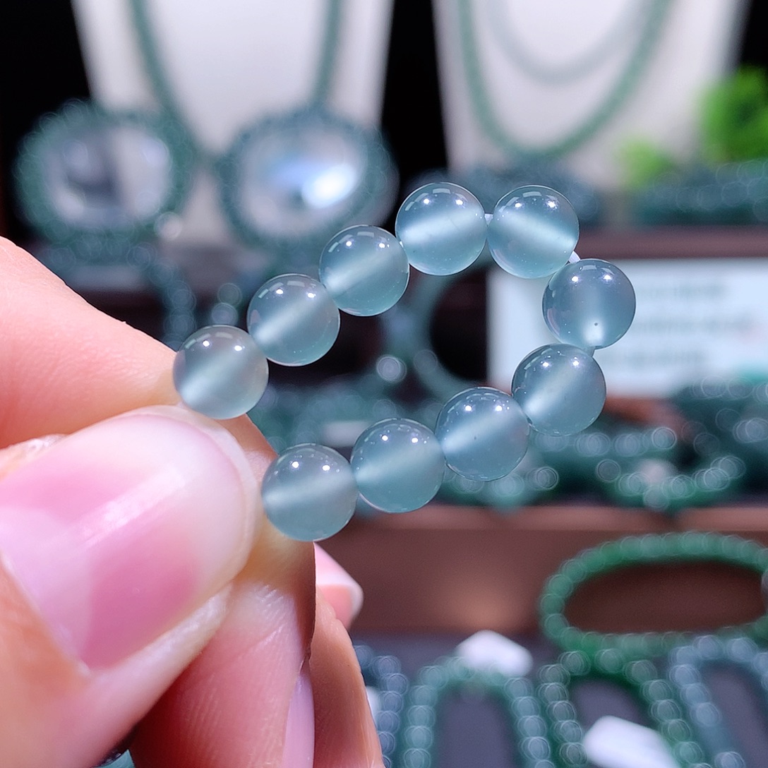 1***5翡翠未镶嵌手链天然a货翡翠手串6.5