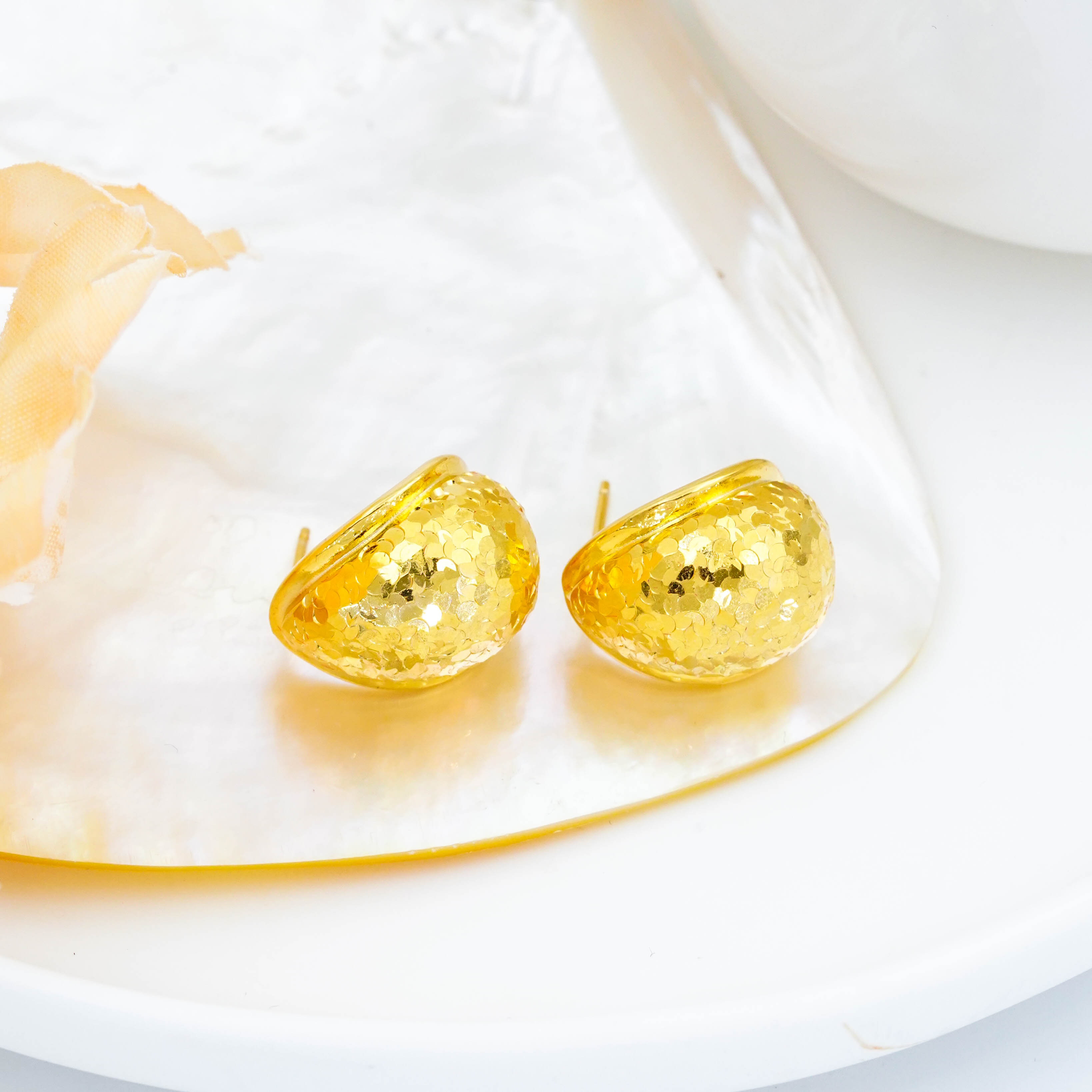 925银耳饰 【金牌主播专享】925银碎冰冰C形耳包 YE1287