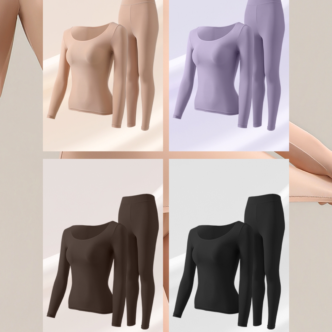 山茶花香氛恒温自发热玻尿酸肌底秋冬秋裤套装打底美体保暖内衣女