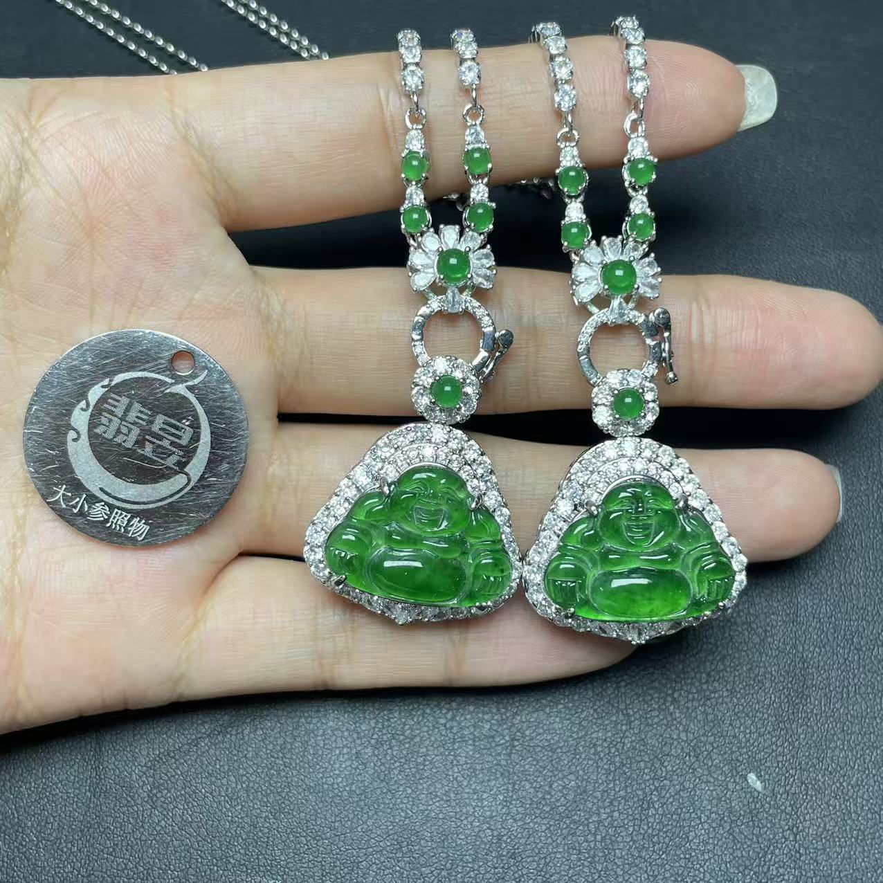 翡昱-N77-60553-天然A货翡翠吊坠项链-多样性发其一-D