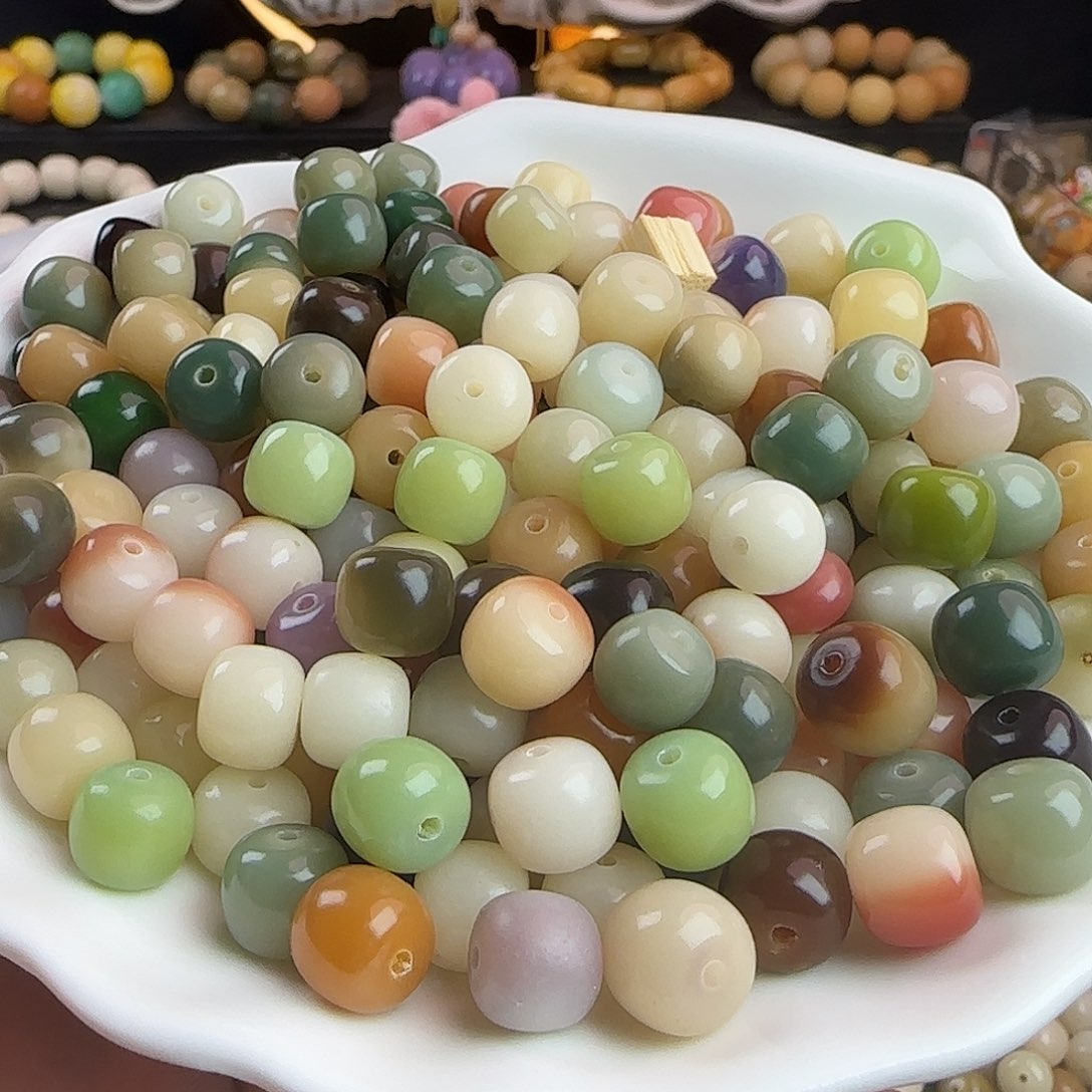 手串菩提根/象牙果卡10/11玛卡龙桶混100颗➕50颗备珠