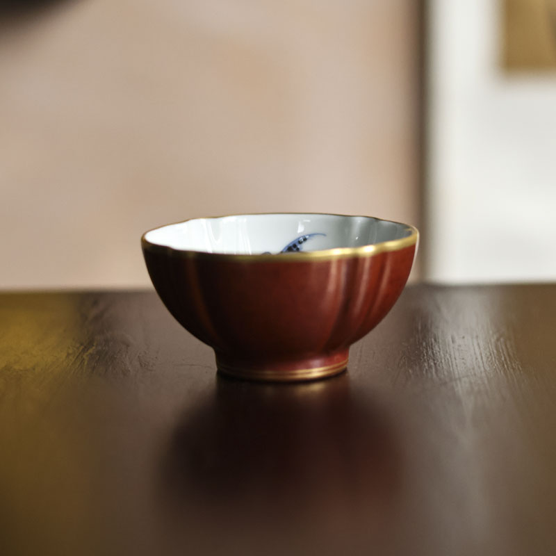 【悦生活】红金花-华隐堂-鱼藻贝壳杯（华隐S0528）