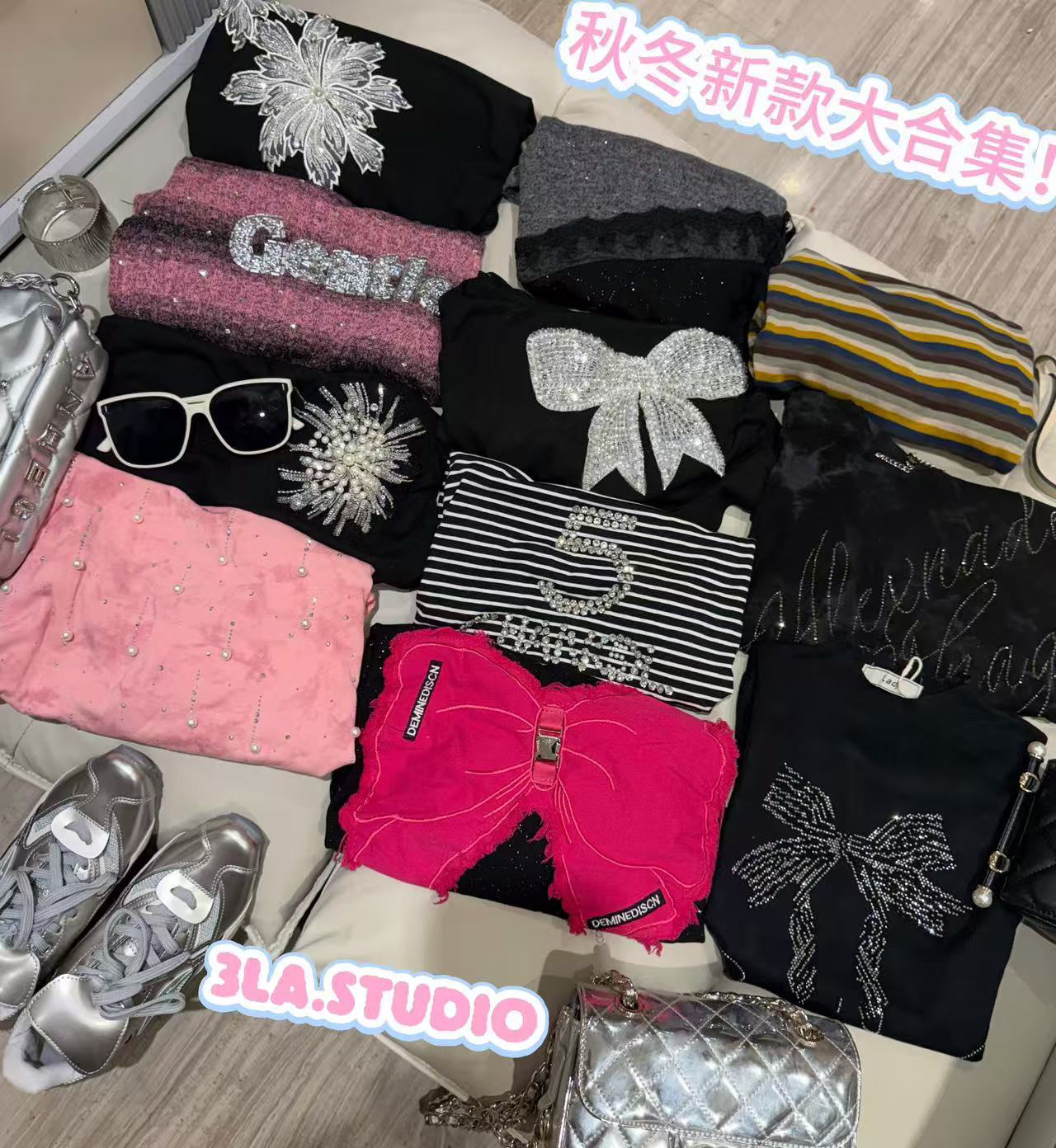 【按照编码拍】蓉蓉2025女装T恤烫钻重工显瘦修身旅游拍照气质时尚