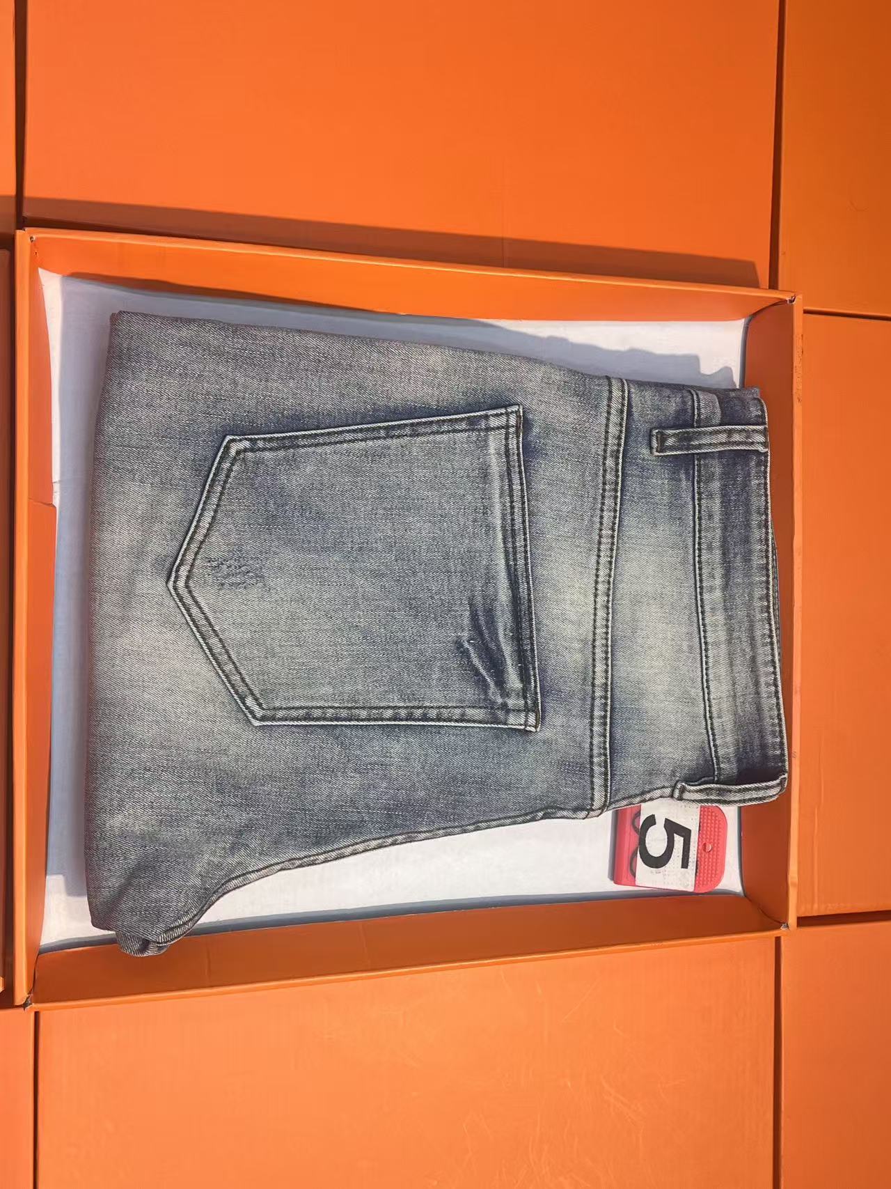 【老莫】 5号直筒裤扎染牛仔裤男士