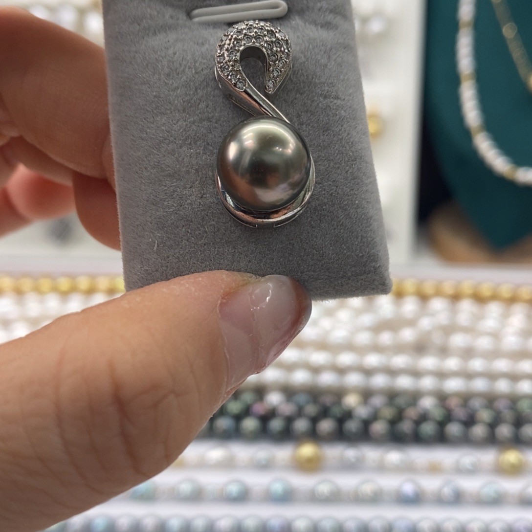 海水珍珠颈饰银S925镶嵌11-12m m